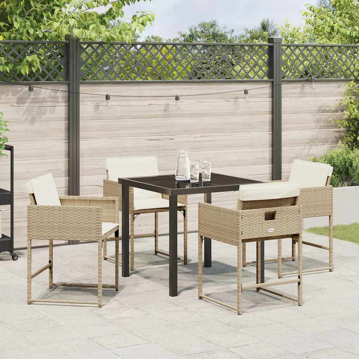 Have Spisebordssæt 5 pcs Beige polyrattan