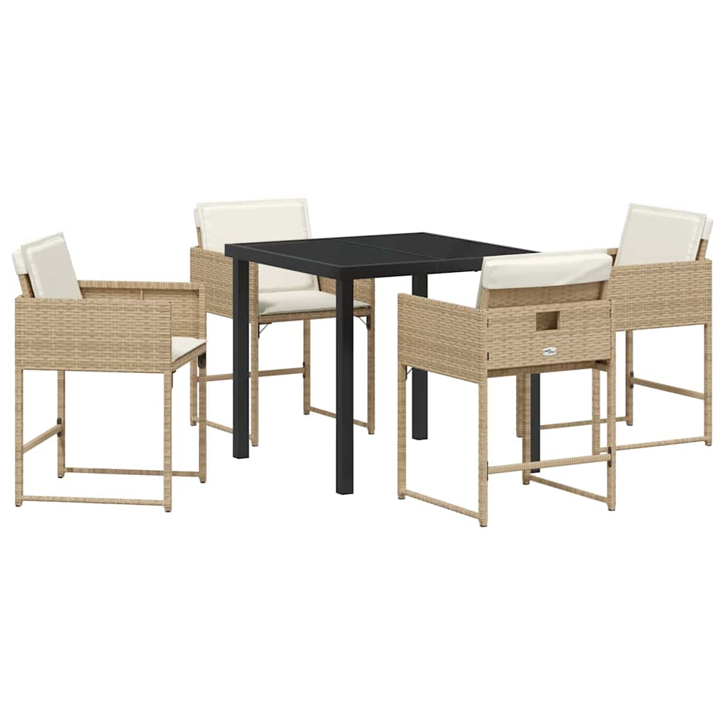 Have Spisebordssæt 5 pcs Beige polyrattan
