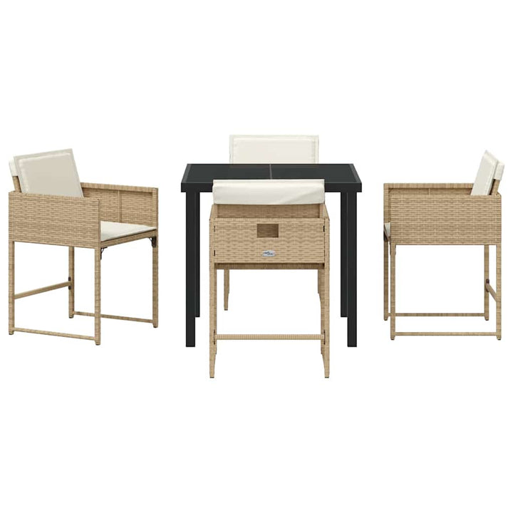 Have Spisebordssæt 5 pcs Beige polyrattan