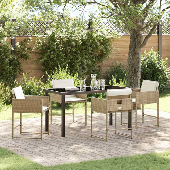 Have Spisebordssæt 5 pcs Beige polyrattan