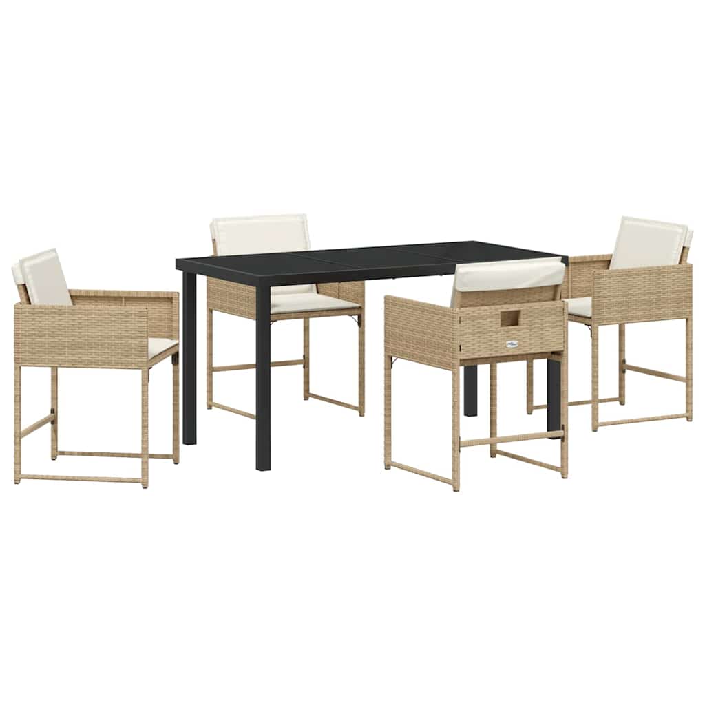 Have Spisebordssæt 5 pcs Beige polyrattan