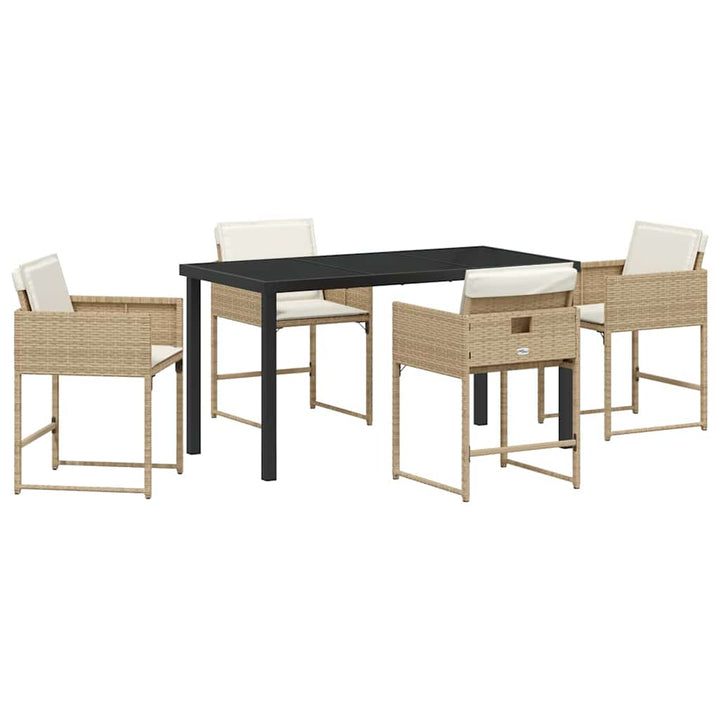 Have Spisebordssæt 5 pcs Beige polyrattan
