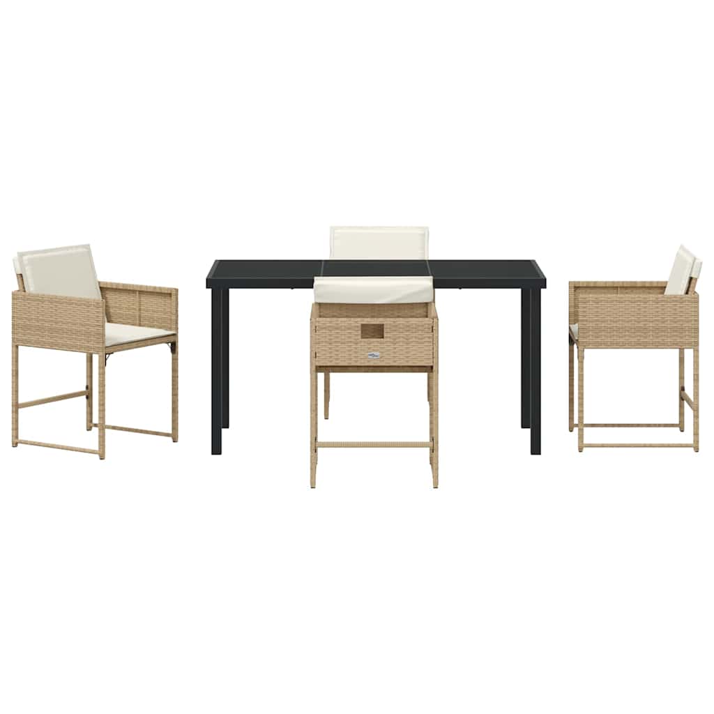 Have Spisebordssæt 5 pcs Beige polyrattan