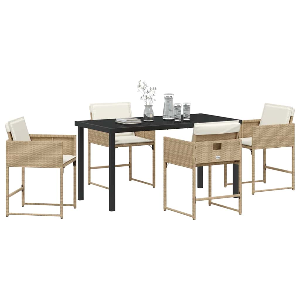 Have Spisebordssæt 5 pcs Beige polyrattan