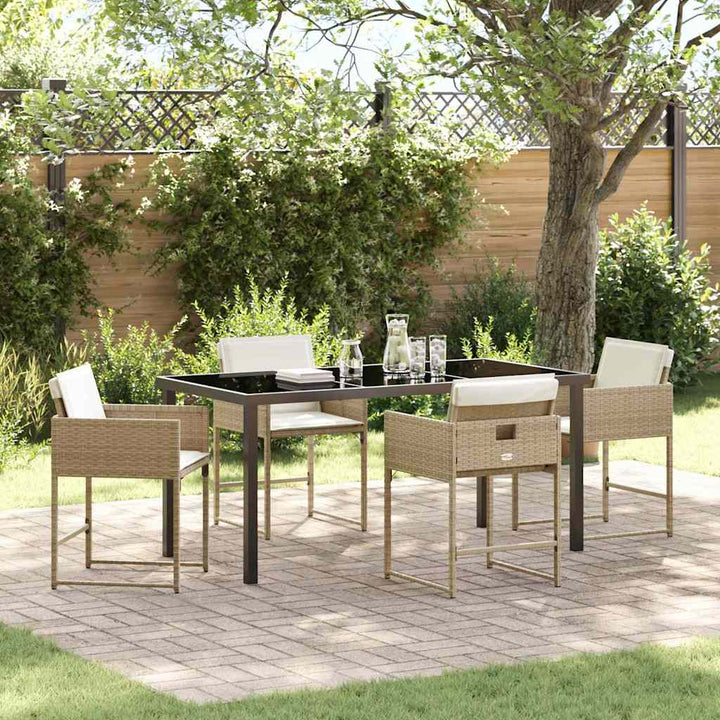 Have Spisebordssæt 5 pcs Beige polyrattan