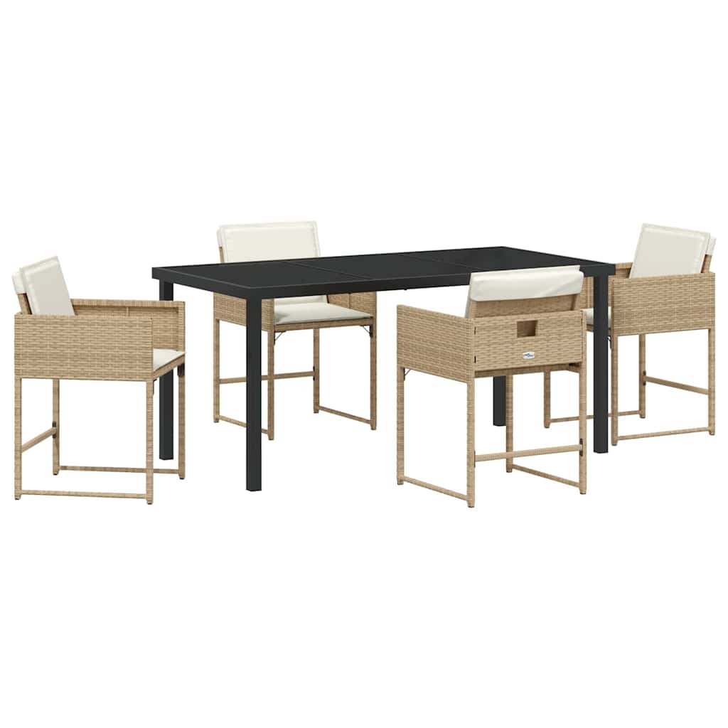 Have Spisebordssæt 5 pcs Beige polyrattan