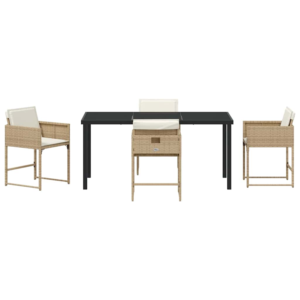 Have Spisebordssæt 5 pcs Beige polyrattan