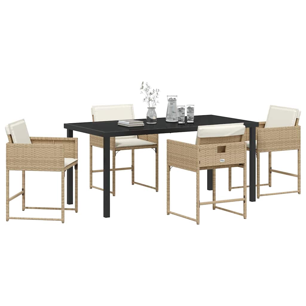 Have Spisebordssæt 5 pcs Beige polyrattan