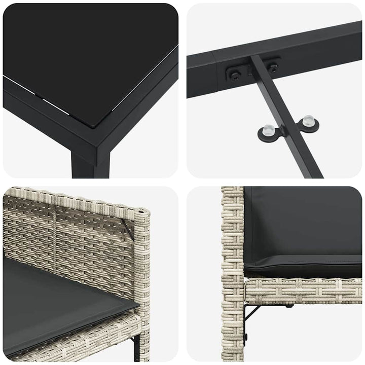Have Spisebordssæt 5 pcs Lysegrå polyrattan