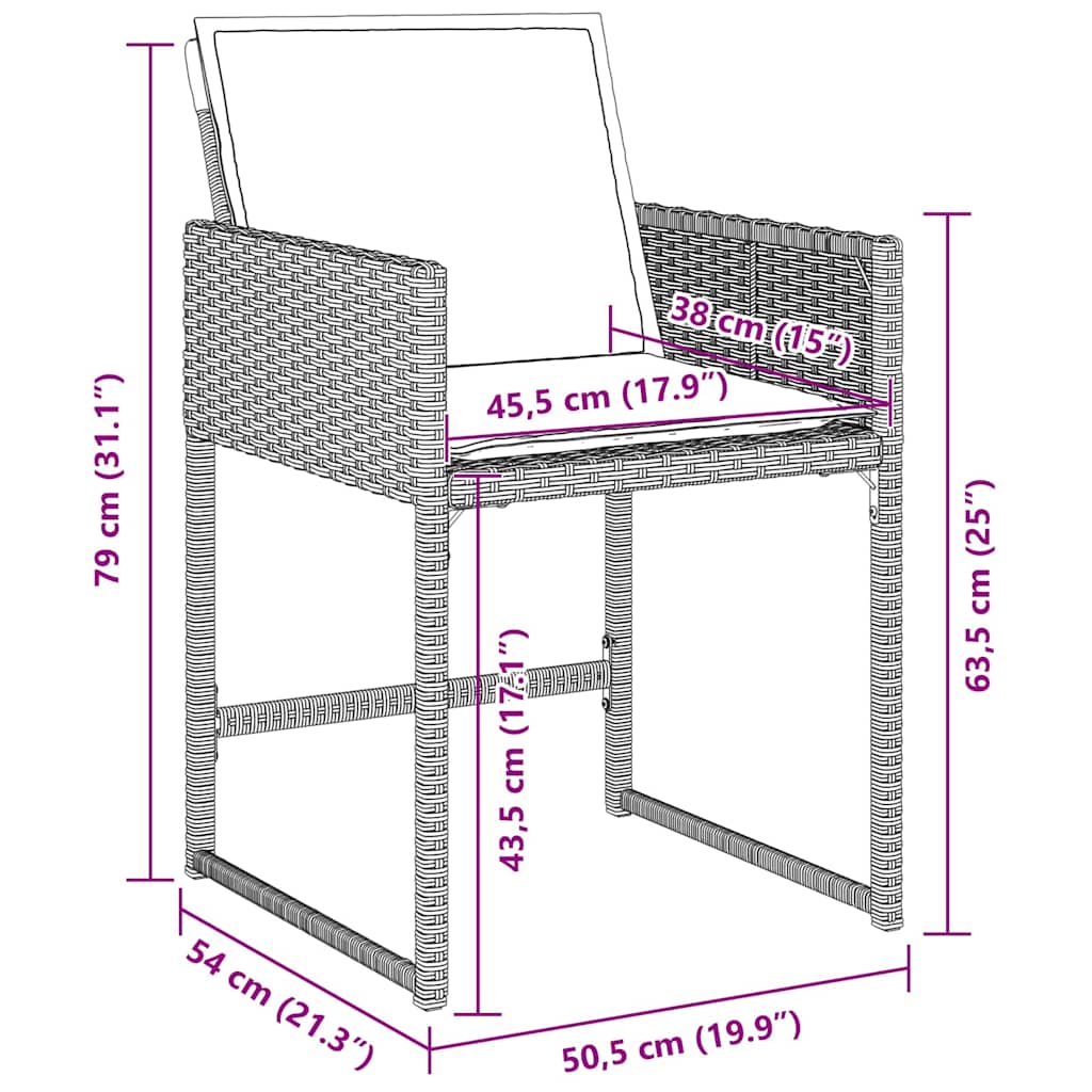 Have Spisebordssæt 5 pcs Lysegrå polyrattan
