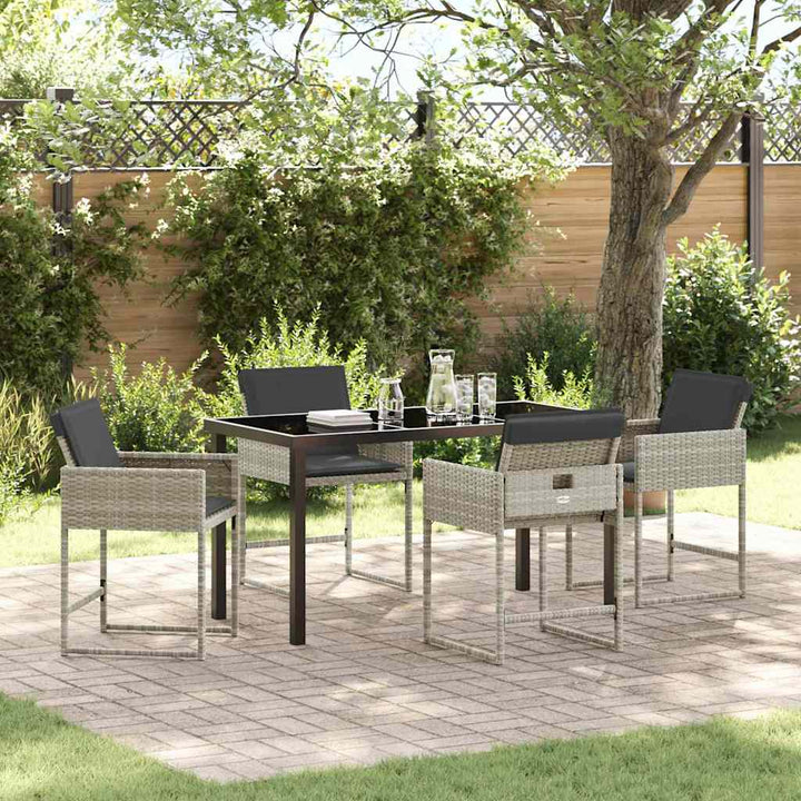 Have Spisebordssæt 5 pcs Lysegrå polyrattan