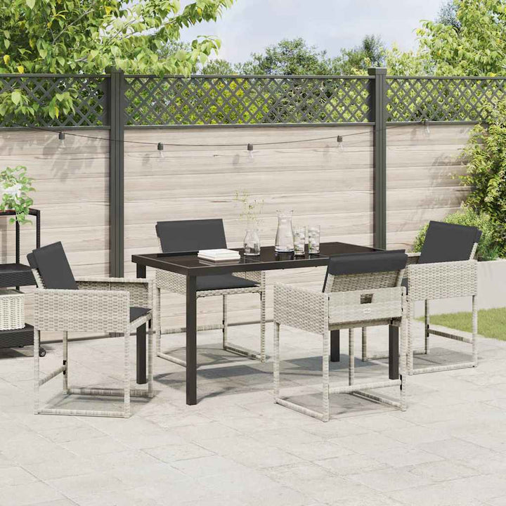Have Spisebordssæt 5 pcs Lysegrå polyrattan