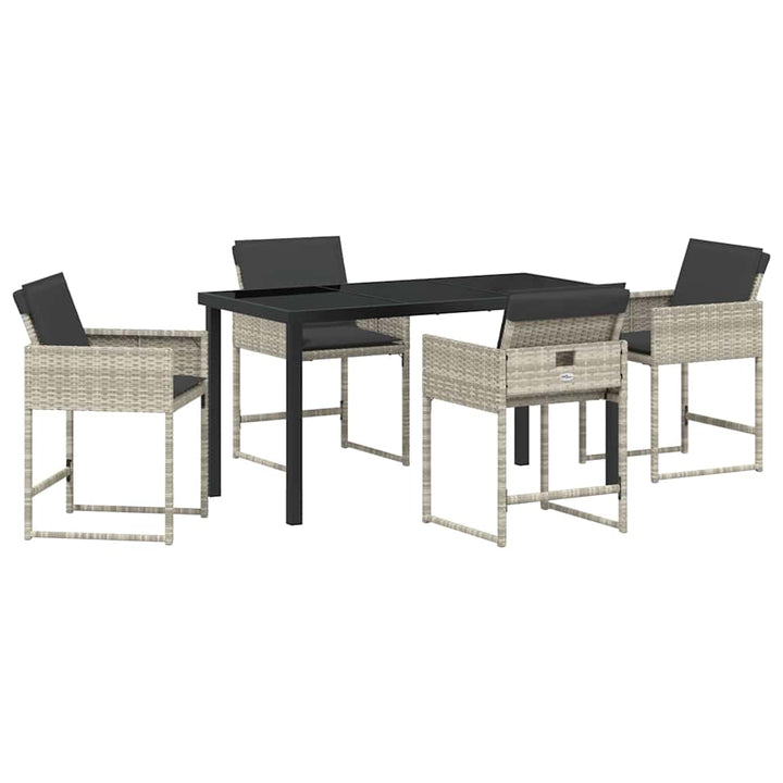 Have Spisebordssæt 5 pcs Lysegrå polyrattan