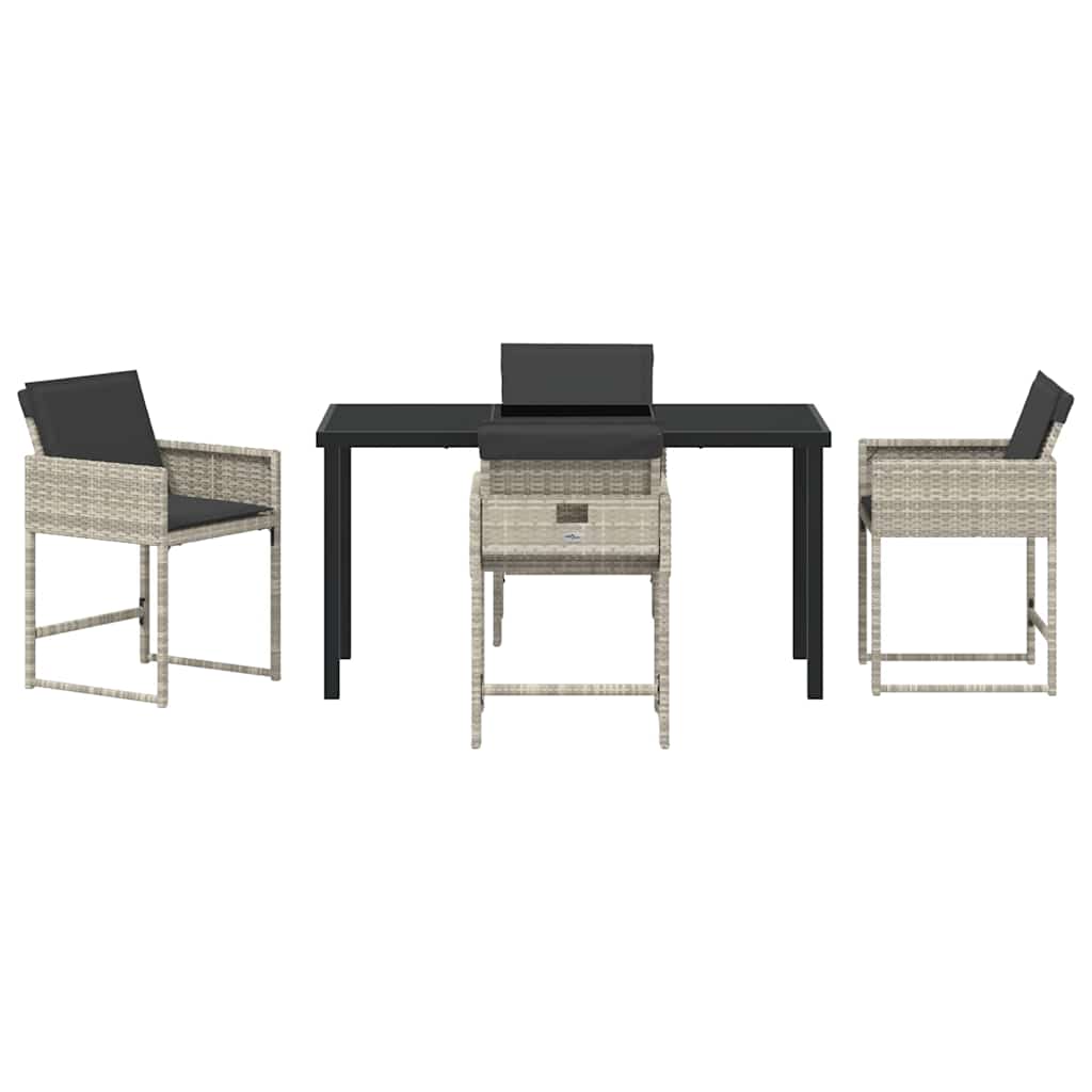 Have Spisebordssæt 5 pcs Lysegrå polyrattan