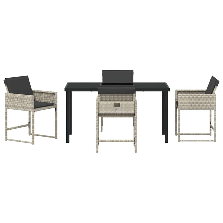 Have Spisebordssæt 5 pcs Lysegrå polyrattan