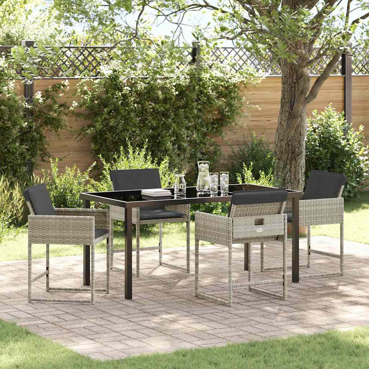 Have Spisebordssæt 5 pcs Lysegrå polyrattan