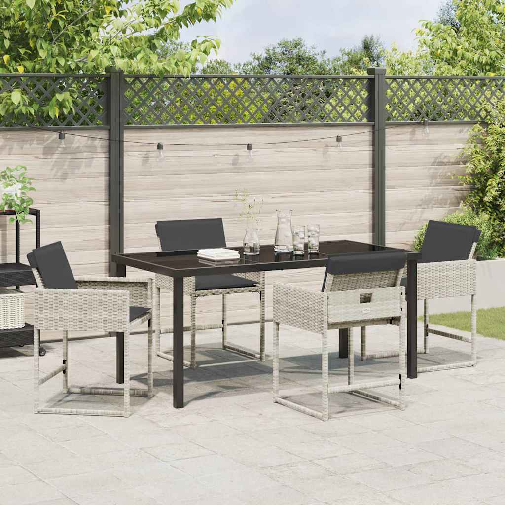 Have Spisebordssæt 5 pcs Lysegrå polyrattan