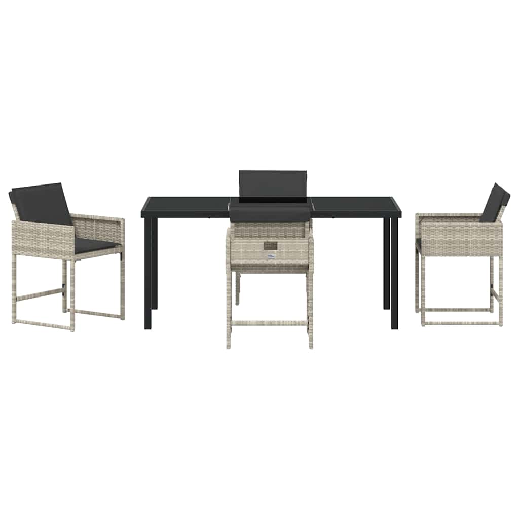 Have Spisebordssæt 5 pcs Lysegrå polyrattan