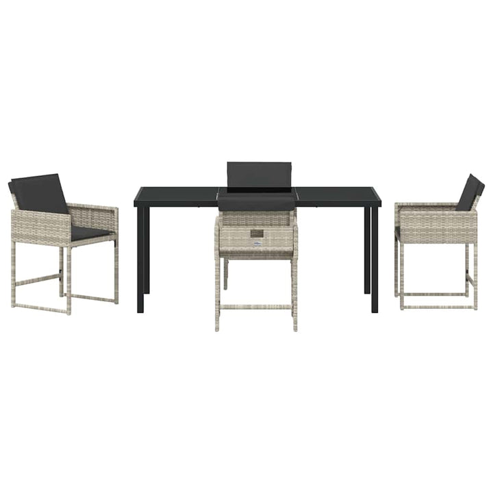 Have Spisebordssæt 5 pcs Lysegrå polyrattan