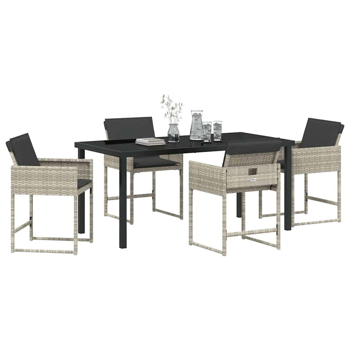 Have Spisebordssæt 5 pcs Lysegrå polyrattan