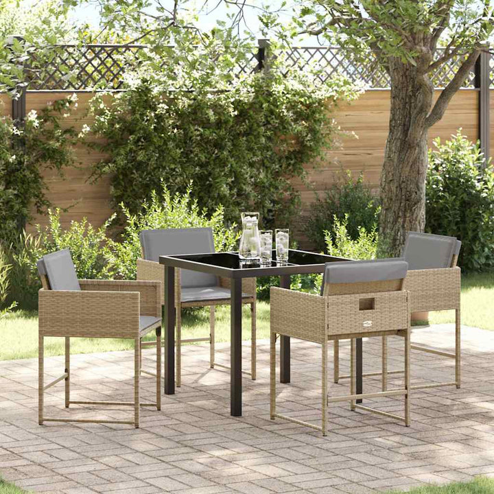 Have Spisebordssæt 5 pcs Beige polyrattan