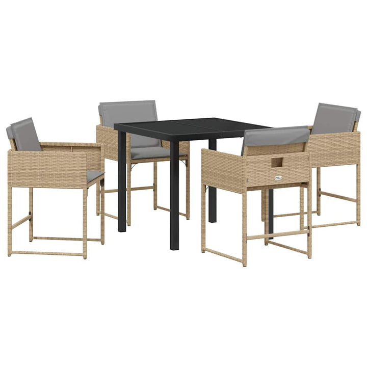 Have Spisebordssæt 5 pcs Beige polyrattan