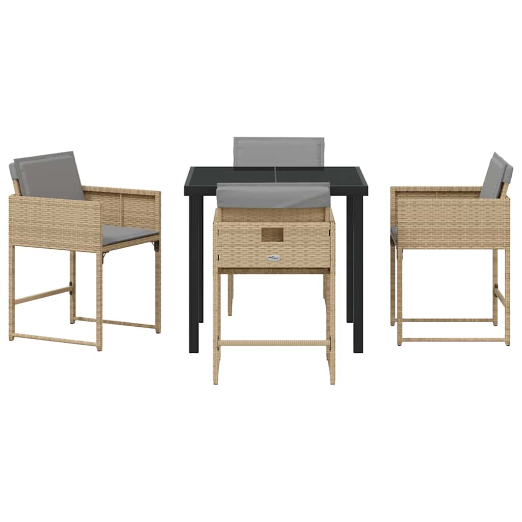 Have Spisebordssæt 5 pcs Beige polyrattan