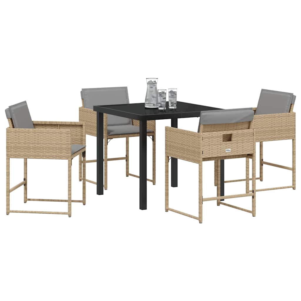Have Spisebordssæt 5 pcs Beige polyrattan