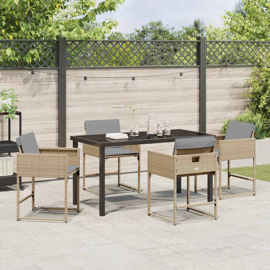 Have Spisebordssæt 5 pcs Beige polyrattan