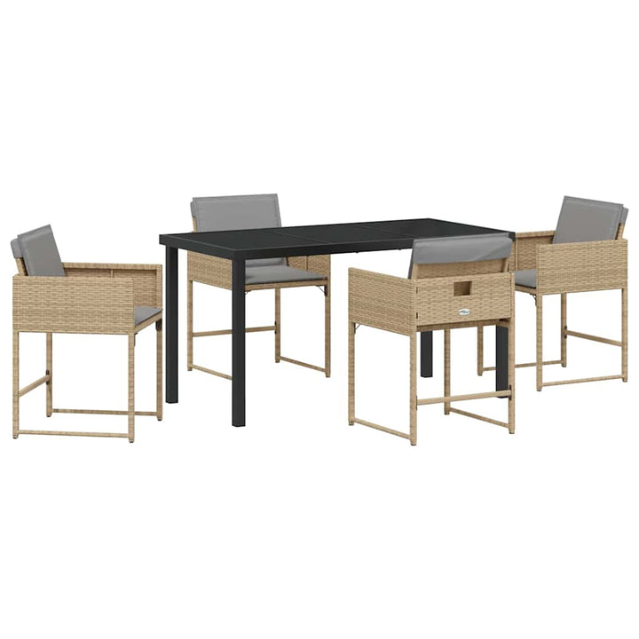 Have Spisebordssæt 5 pcs Beige polyrattan