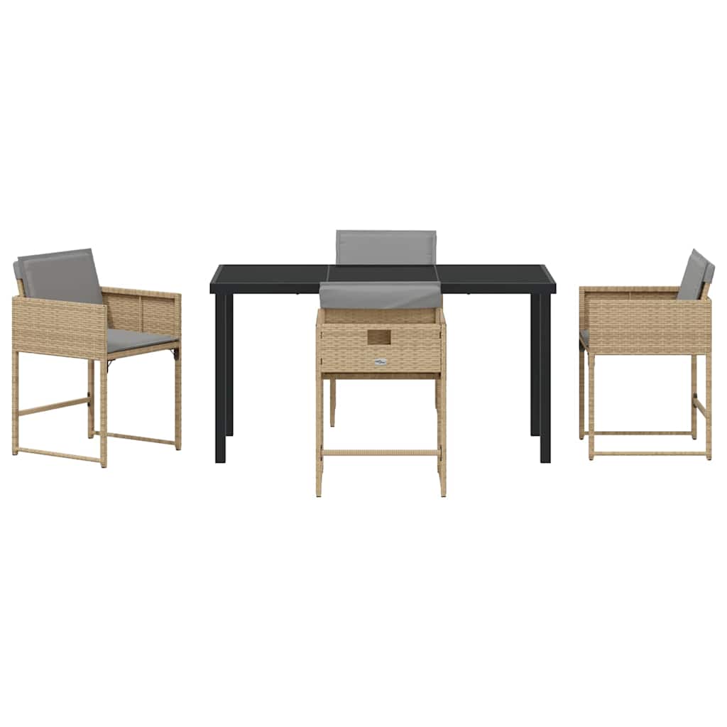Have Spisebordssæt 5 pcs Beige polyrattan