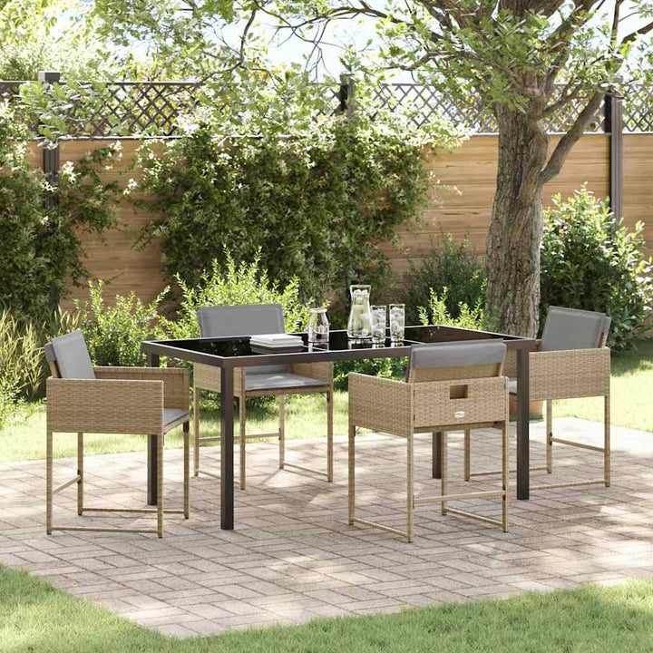 Have Spisebordssæt 5 pcs Beige polyrattan