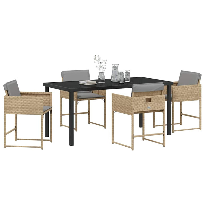 Have Spisebordssæt 5 pcs Beige polyrattan