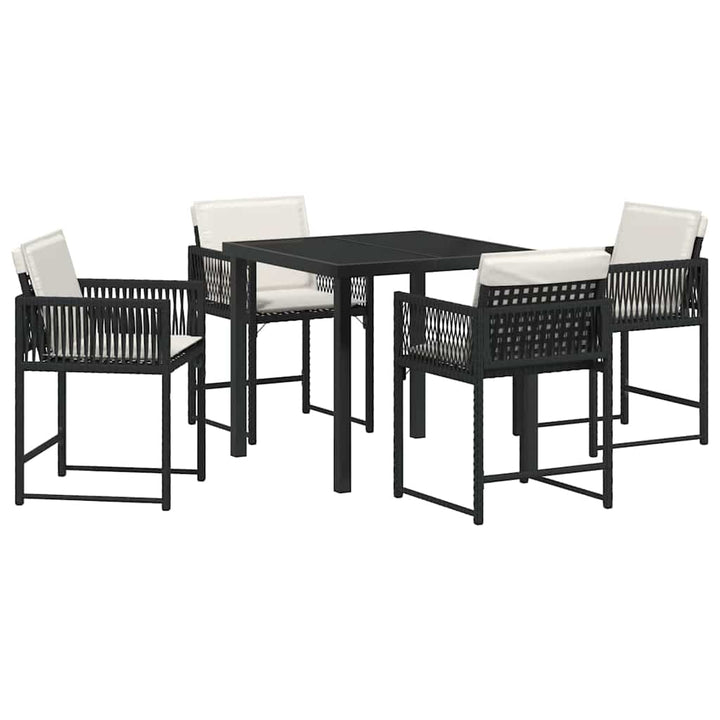 Have Spisebordssæt 5 pcs Sort polyrattan