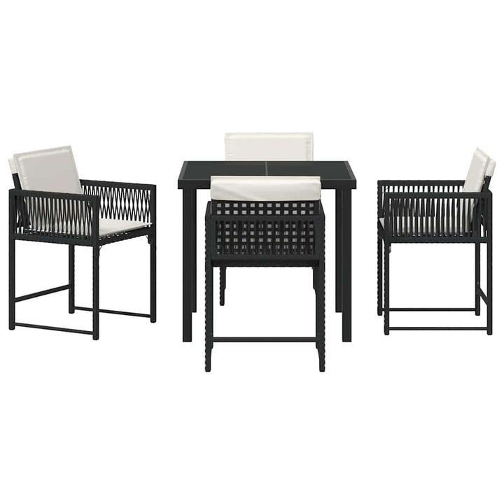 Have Spisebordssæt 5 pcs Sort polyrattan