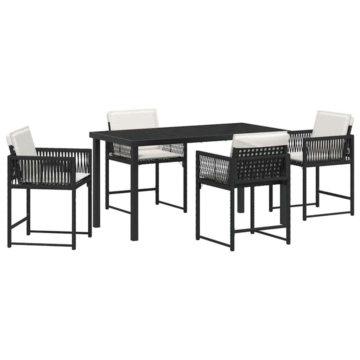 Have Spisebordssæt 5 pcs Sort polyrattan