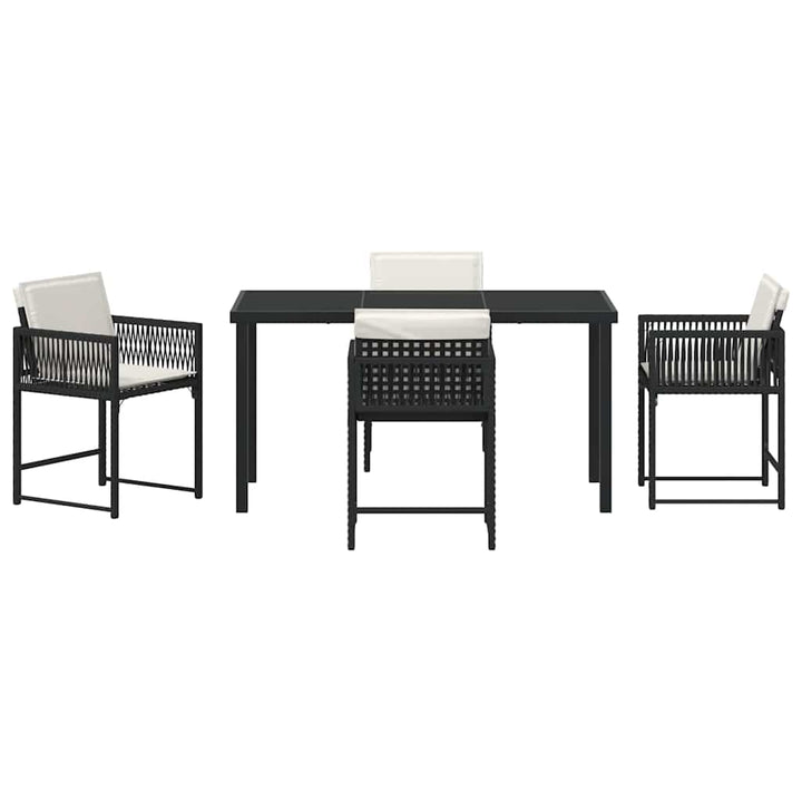 Have Spisebordssæt 5 pcs Sort polyrattan