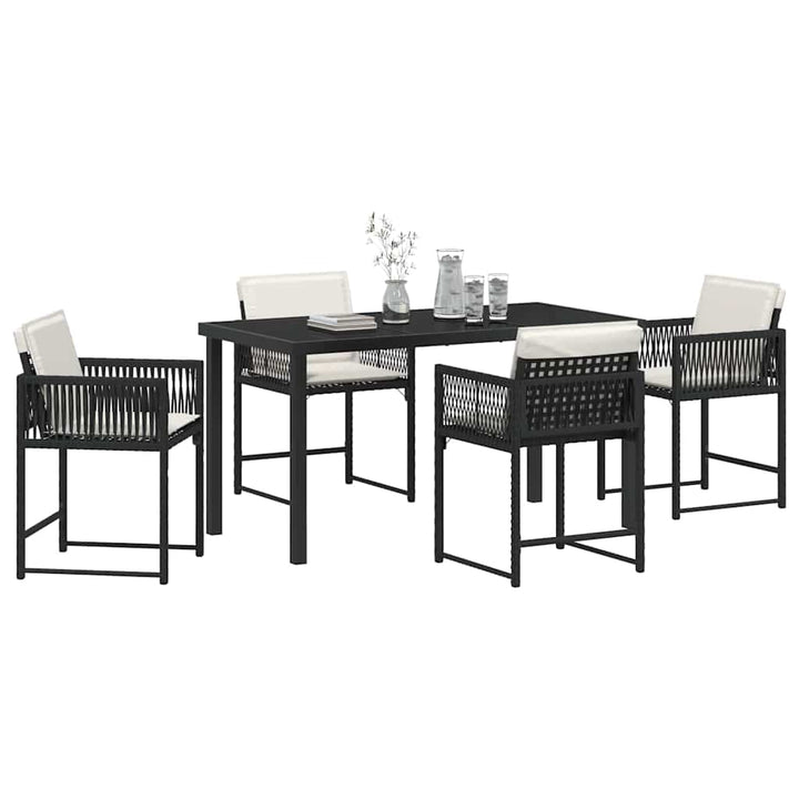 Have Spisebordssæt 5 pcs Sort polyrattan