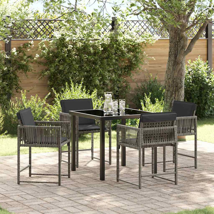 Have Spisebordssæt 5 pcs Grå polyrattan