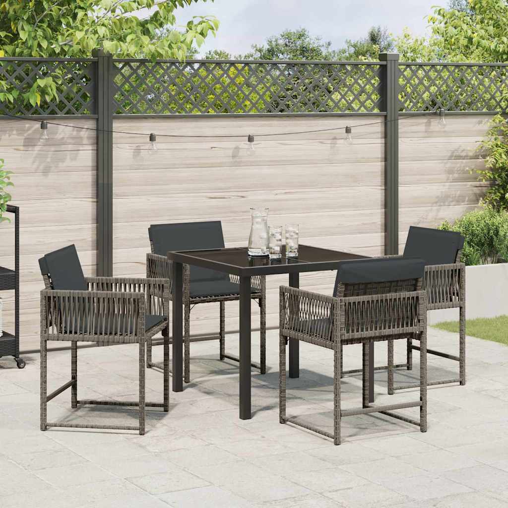 Have Spisebordssæt 5 pcs Grå polyrattan