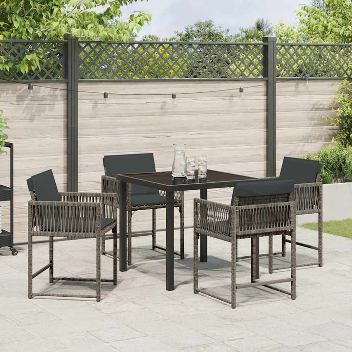 Have Spisebordssæt 5 pcs Grå polyrattan