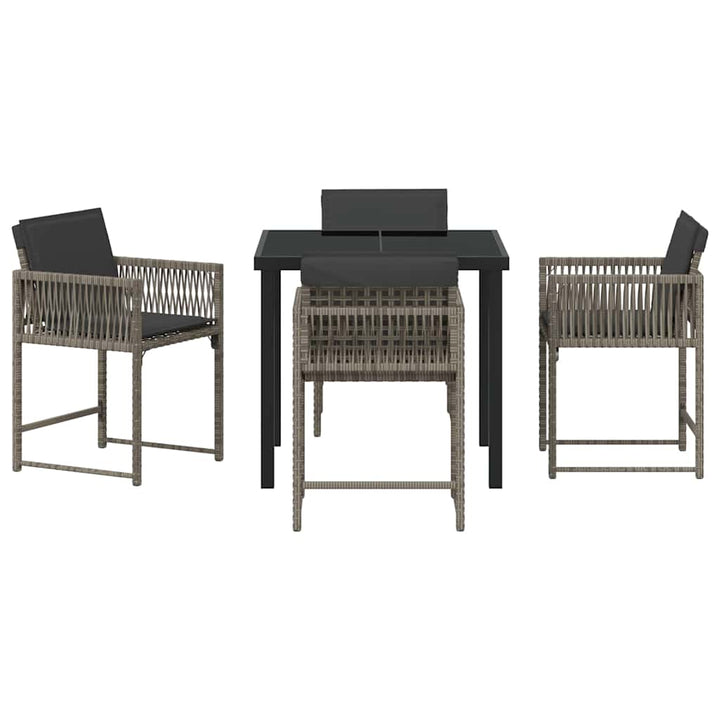 Have Spisebordssæt 5 pcs Grå polyrattan