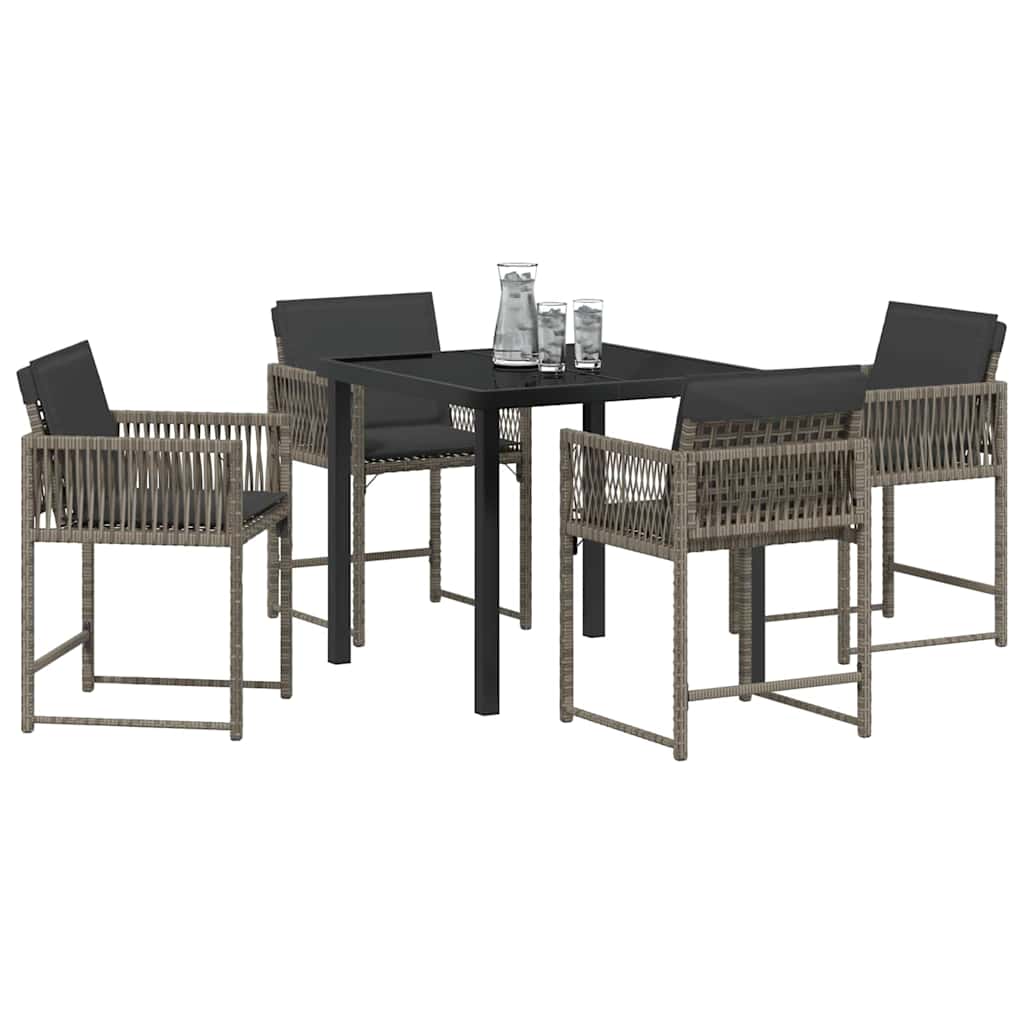 Have Spisebordssæt 5 pcs Grå polyrattan