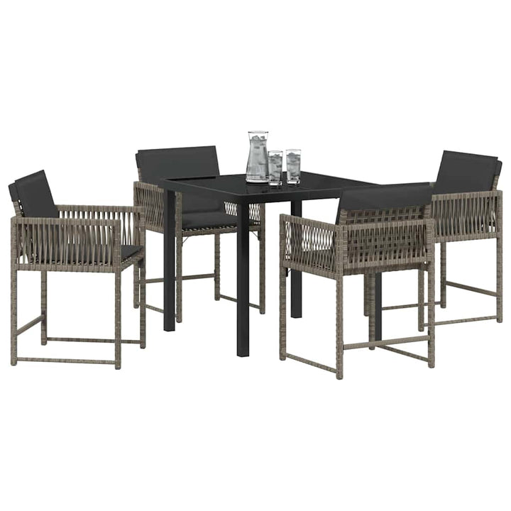 Have Spisebordssæt 5 pcs Grå polyrattan