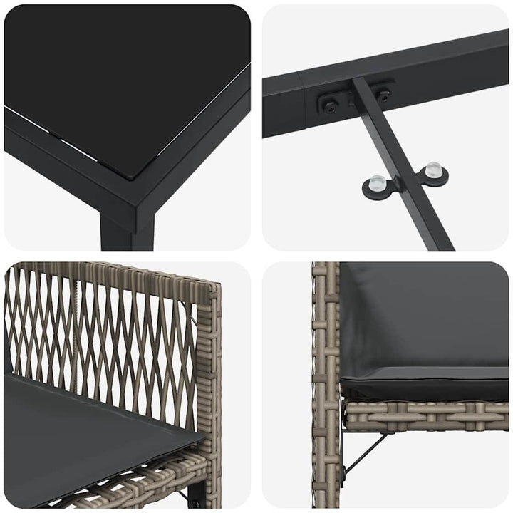 Have Spisebordssæt 5 pcs Grå polyrattan