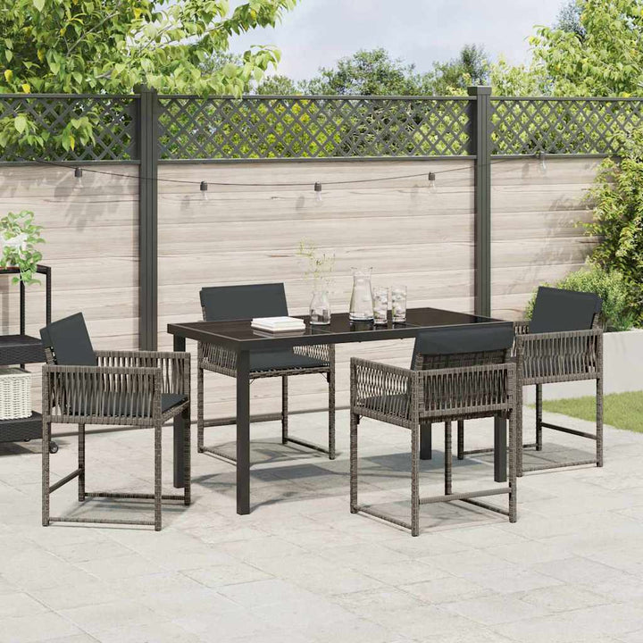 Have Spisebordssæt 5 pcs Grå polyrattan
