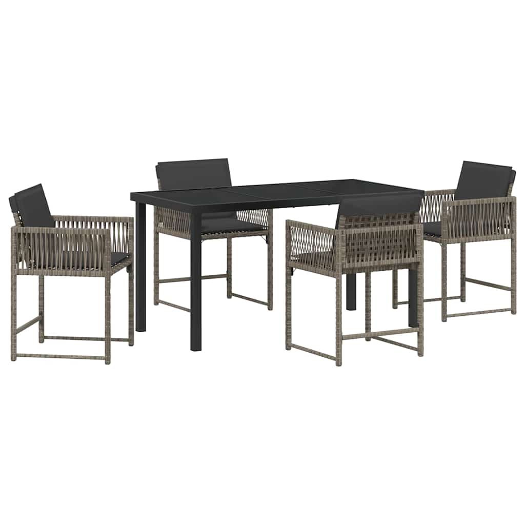 Have Spisebordssæt 5 pcs Grå polyrattan