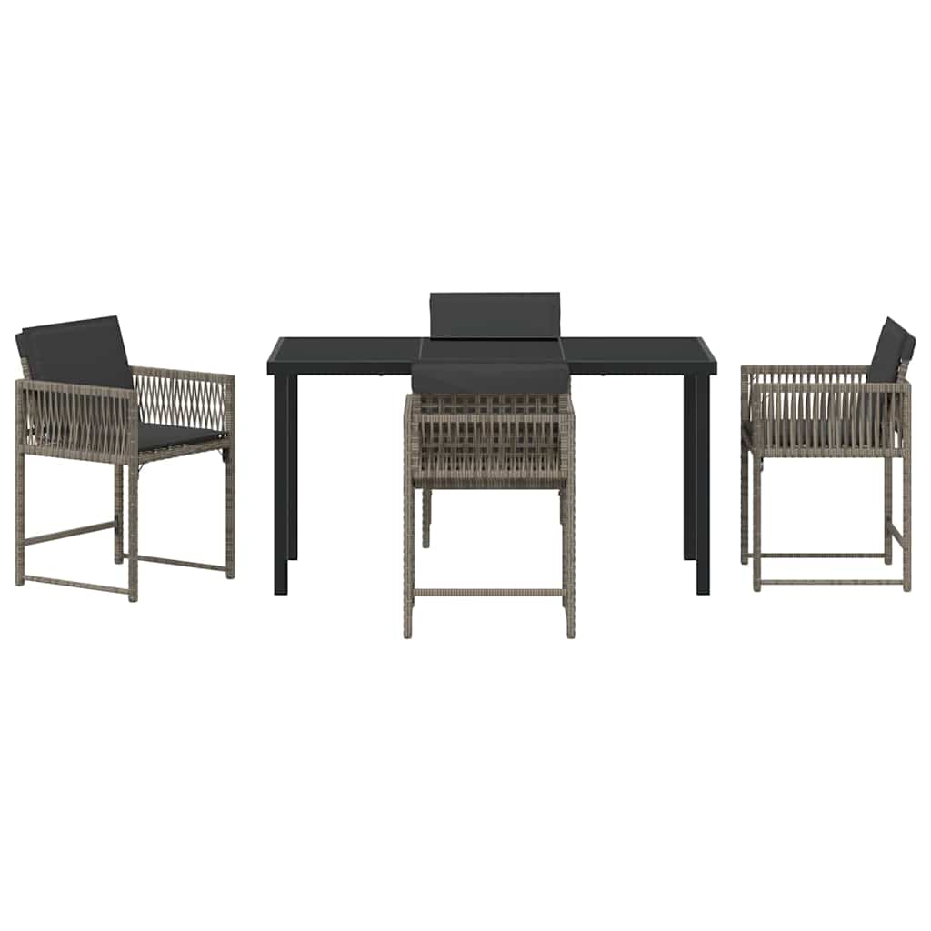 Have Spisebordssæt 5 pcs Grå polyrattan