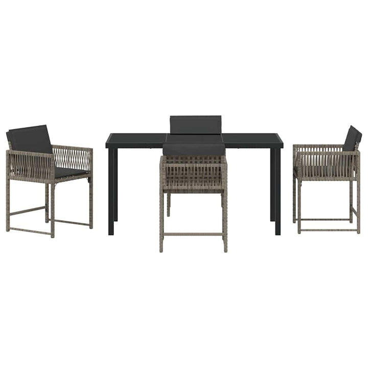 Have Spisebordssæt 5 pcs Grå polyrattan