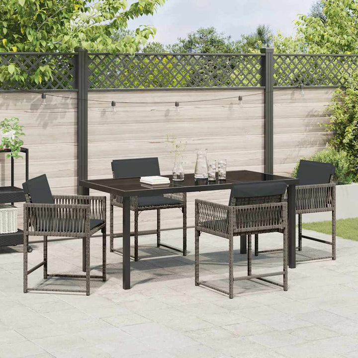 Have Spisebordssæt 5 pcs Grå polyrattan